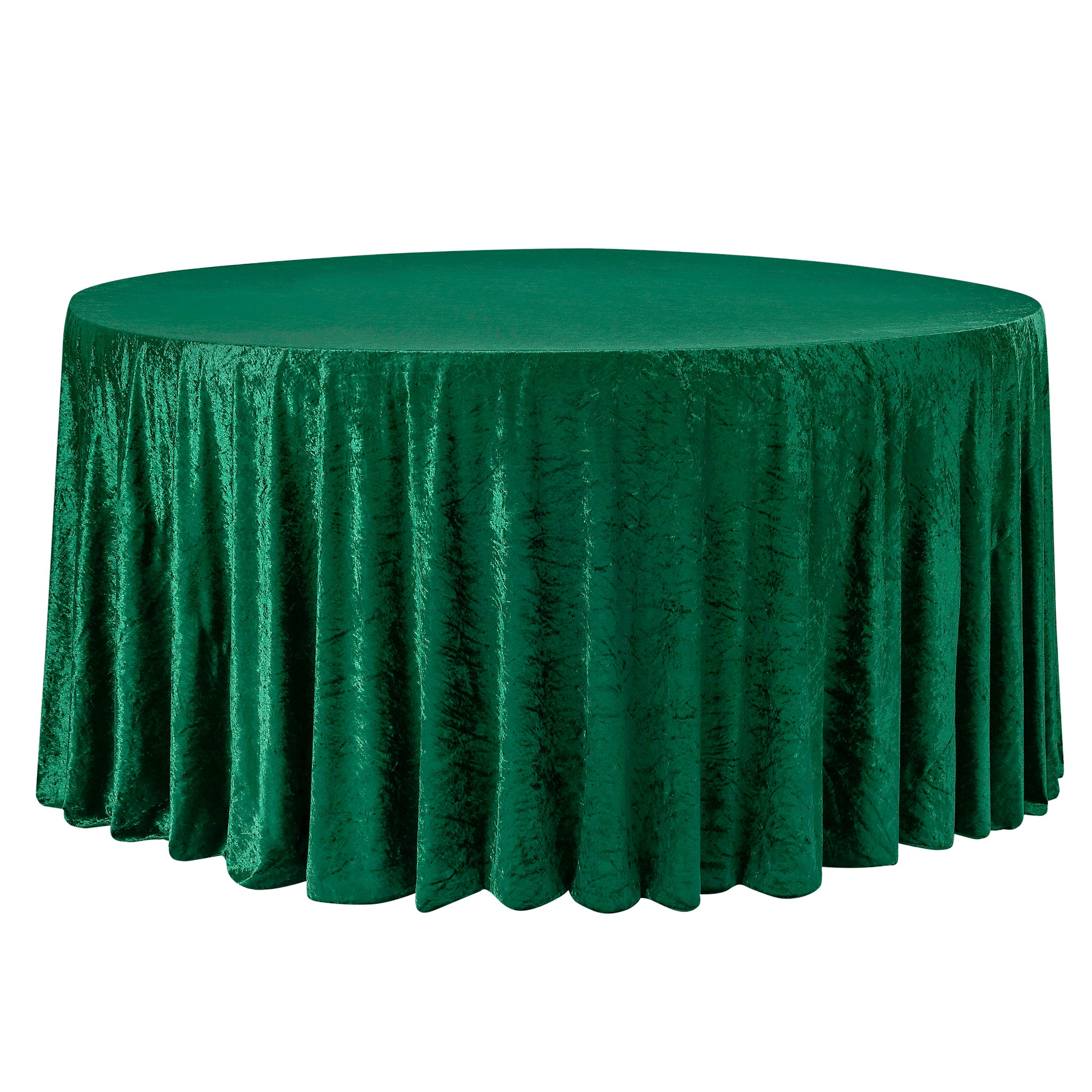 Velvet 120" Round Tablecloth - Emerald Green for event rental