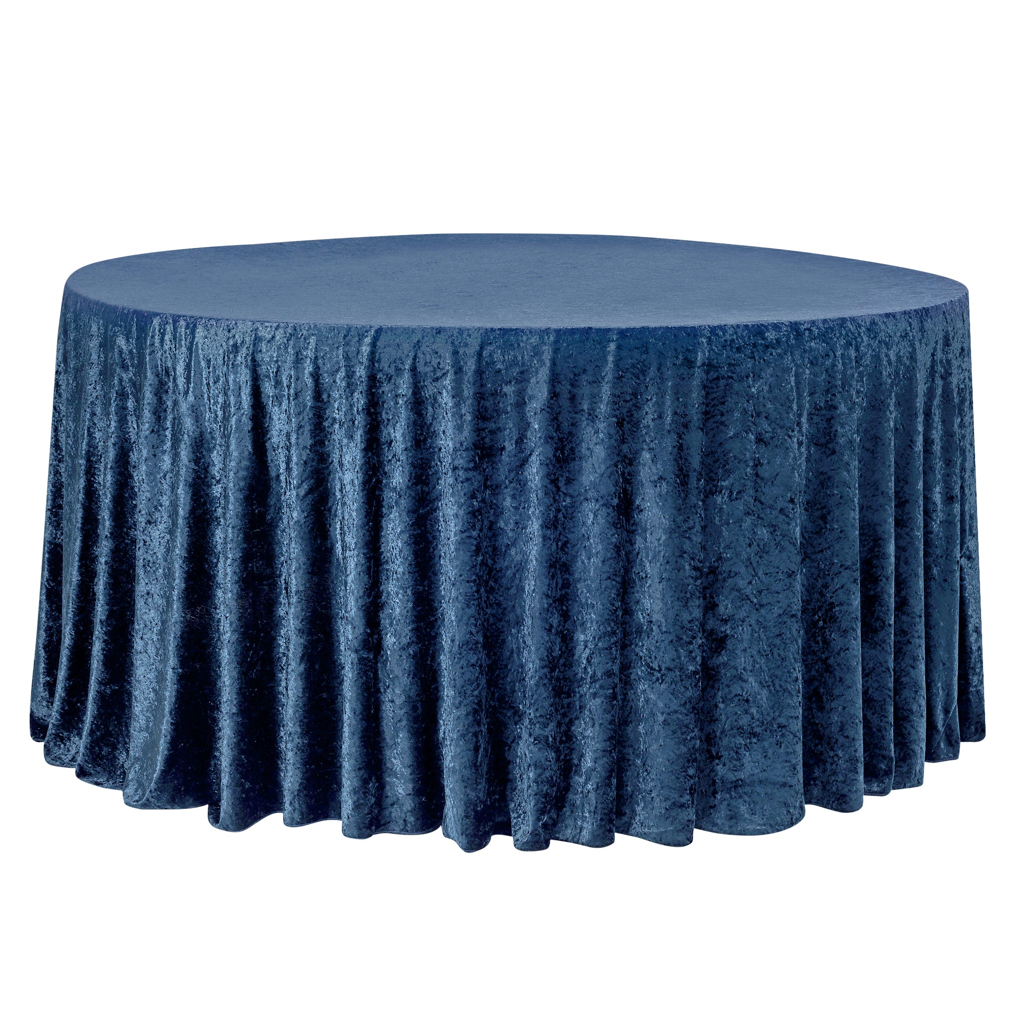 Velvet 120" Round Tablecloth - Navy Blue for event rental